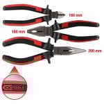 Pince KS Tools 115.1010 Acier Poignée Noire Rouge Set de 3 pièces