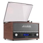 Tocadiscos Audizio Frisco Marrón Bluetooth DAB+ FM 33/45/78 RPM LCD