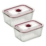 Recipiente de vidro Jata HREC4205 Retangular 0,8L Tampa Vácuo Pack 2