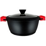 Casserole Briebe en titane noir, compatible induction, revêtement antiadhésif en titane, 20 cm, en fonte d'aluminium