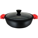 Casserole basse Briebe en titane noir, compatible induction, revêtement antiadhésif en titane, 30 cm, aluminium