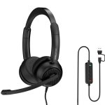 Owlotech Deskbuds Pro Auriculares Diadema Micrófono con Cancelación de Ruido Negros