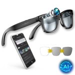 Owlotech Lens AI Gafas Inteligentes Cristal Fotocromático 32MP Llamadas, Música, Captura Imágenes y Vídeo, Traducción en Tiempo Real Negro