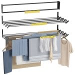 Estendal de parede rebatível Newlux Wall V120, preto