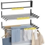 Étendoir à linge mural pliable Newlux Wall V80, noir