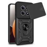 Capa para telemóvel Cool Hard Ring Capa rígida PC TPU Alumínio Preta com anel para Xiaomi Redmi Note 15 Pro 5G