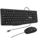 Clavier PcCom Essential MK20 AZERTY avec touche Copilot et souris optique noire