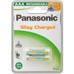 Batería AAA Panasonic 750 mAh NiMH Recargable Pack 2 Unidades
