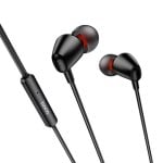 Auricolari Hoco M107 con cavo Jack 3.5 mm per uso quotidiano con microfono, neri