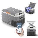 Frigorífico portátil Peme Quest 30 com compressor, 26,8 litros, cinzento.