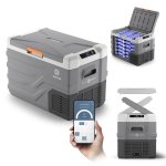 Frigorífico portátil Peme Quest 40 com compressor, 35,3 litros, cinzento.