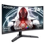 Monitor KOORUI 24E6CA 24" FullHD 180Hz VA Curvo 1ms Rojo Negro