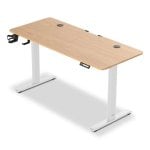 Escritorio elevable Offy Ryva madera blanca sistema eléctrico ergonómico