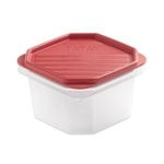 Tatay Top Flex - Contenitore ermetico ottagonale da 0,6 l con chiusura a scatto. Rosso mirtillo