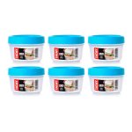 Tatay Twist - Set De 6 Recipientes Redondos 0.2l Con Cierre Hermético A Rosca. Turquesa