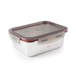 Lacor Ecoinox - Recipiente Rectangular De 1.2l En Acero Inoxidable Apto Microondas