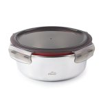 Lacor Ecoinox - Recipiente Redondo De 1.5l En Acero Inoxidable Apto Microondas