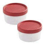 Tatay Twist - Confezione da 2 contenitori rotondi da 0,5 l con coperchi ermetici a vite. Mirtillo