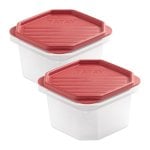 Tatay Top Flex - Confezione da 2 contenitori ermetici ottagonali da 0,6 l con chiusura a scatto. Mirtillo