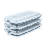 Ibili Deli - Lote De 3 Recipientes Apilables Porta Embutidos Y Alimentos. Color Azul