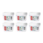 Tatay Twist - Set di 6 contenitori rotondi da 0,2 l con coperchi ermetici a vite. Bianco