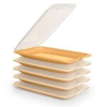 Tatay Fresh - Lote De 5 Recipientes Porta Embutidos Y Alimentos. Color Melocoton