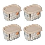 Glasslock Modular - Lote De 4 Recipientes Rectangulares De 0.3l En Vidrio Templado Para Nevera