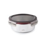 Lacor Ecoinox - Contenitore rotondo in acciaio inossidabile da 0,7 l, adatto al microonde