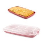 Ibili Deli - Recipiente Rectangular Apilable Con Tapa Porta Embutidos Y Alimentos. Rojo