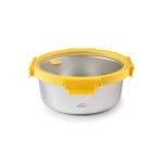 Lacor Etern - Recipiente Redondo De 0.7l En Acero Y Tapa De Cristal Apto Microondas