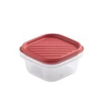 Tatay Top Flex - Contenitore ermetico quadrato da 0,3 l con chiusura a scatto. Rosso mirtillo