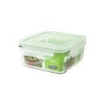 Glasslock Air - Contenitore quadrato in vetro temperato ermetico da 1,2 l con valvola