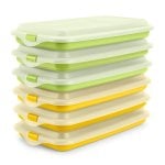 Ibili Deli - Lote De 6 Recipientes Apilables Porta Embutidos Y Alimentos. Amarillo Y Verde