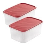 Tatay Top Flex - Pack 2x Recipientes Rectangulares Planos 4.7l Cierre A Presión. Arandano