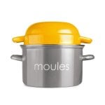 Ibili Moules - Pentola per cozze in acciaio smaltato da 18 cm con coperchio speciale. Pesca