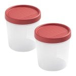 Tatay Twist - Confezione da 2 contenitori rotondi da 1 litro con coperchi a vite ermetici. Mirtillo