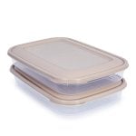 Plastic Forte - Set di 2 contenitori per salsicce Vision da 1,75 l, marrone