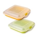 Ibili Deli - Set di 2 contenitori per alimenti per panini, salumi e formaggi. Giallo e verde