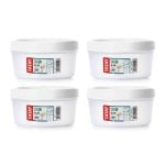 Tatay Twist - Set De 4 Recipientes Redondos 0.5l Con Cierre Hermético A Rosca. Blanco