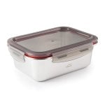 Lacor Ecoinox - Recipiente Rectangular De 1.8l En Acero Inoxidable Apto Microondas