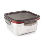 Lacor Ecoinox - Recipiente Cuadrado De 1.5l En Acero Inoxidable Apto Microondas