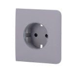 Tomada Inteligente Ajax Sidecover Tipo F Cinzento Controle tátil e LED