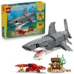 Conjunto LEGO Creator 31381 Feroz Tubarão 3em1 com Animais Marinhos Articulados