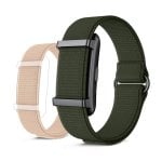 Pulseira inteligente Ksix Vitalis Go, bateria com duração de 30 dias, monitorização de saúde, notificações, resistência à água 5ATM, 2 pulseiras de nylon, verde e bege.