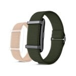 Ksix Vitalis Go Smartband, durata della batteria di 30 giorni, monitoraggio della salute, notifiche, resistenza all'acqua 5 ATM, 2 cinturini in nylon, verde e beige