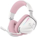 Auriculares Corsair Void V2 inalámbricos Bluetooth gaming con Dolby Atmos, micrófono y carga rápida rosa