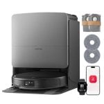 Robot Aspirador y Fregasuelos Roborock Saros 20 Set con Autovaciado Navegación 3D StarSight 2.0 Potencia HyperForce Cámara RGB Voz Altura 7,98 cm