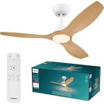 Ventilateur de Plafond avec Lumière Philips Olas 35W 132cm 6 Vitesses LED Télécommande Silencieux