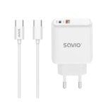 Caricatore Savio LA-10 30W Bianco con Cavo USB-C Quick Charge