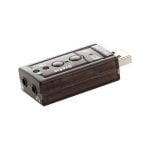 Tarjeta de sonido Savio AK-01 USB 7.1 negra con jack 3,5 mm
